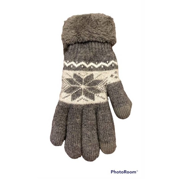 Women's Compass Sherpa Lined Snowflake Gloves - Picture 2 of 4